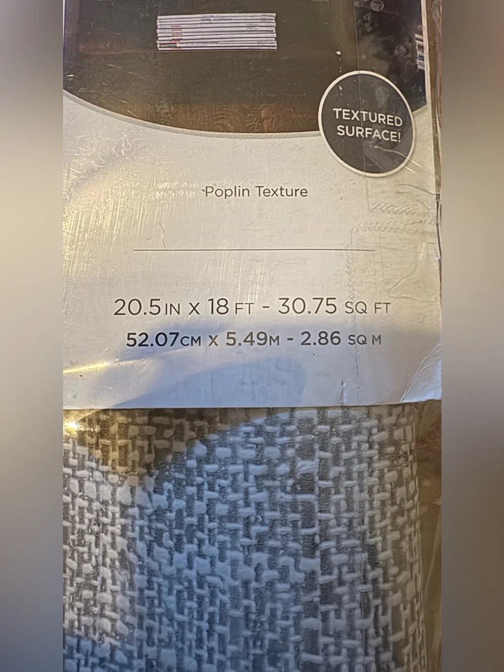 WALL POPS! NUWALLPAPER Peel & Stick Model: NU2873 Grey Poplin Texture NWT